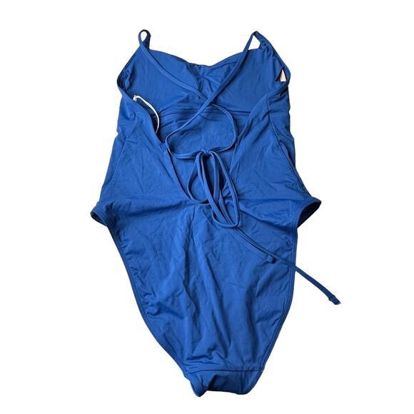 Everlane The String Renew Nylon One Piece Swimsuit Blue Women Small NWT - Picture 3 of 12